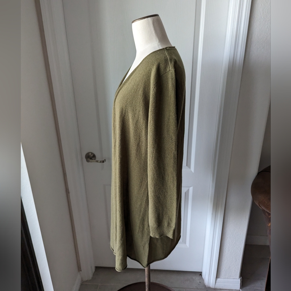 Soft Surroundings Olive Cashmere Cardigan - Picture 2 of 7